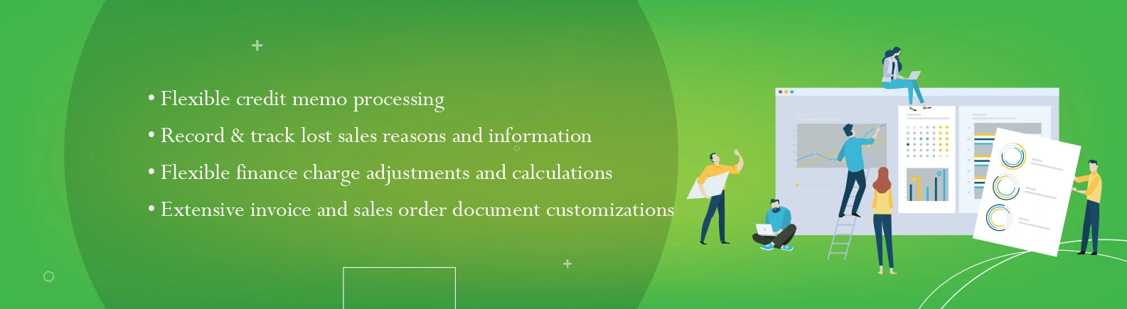 A vector slider of payroll management system with vector icon of men, women, dollar.